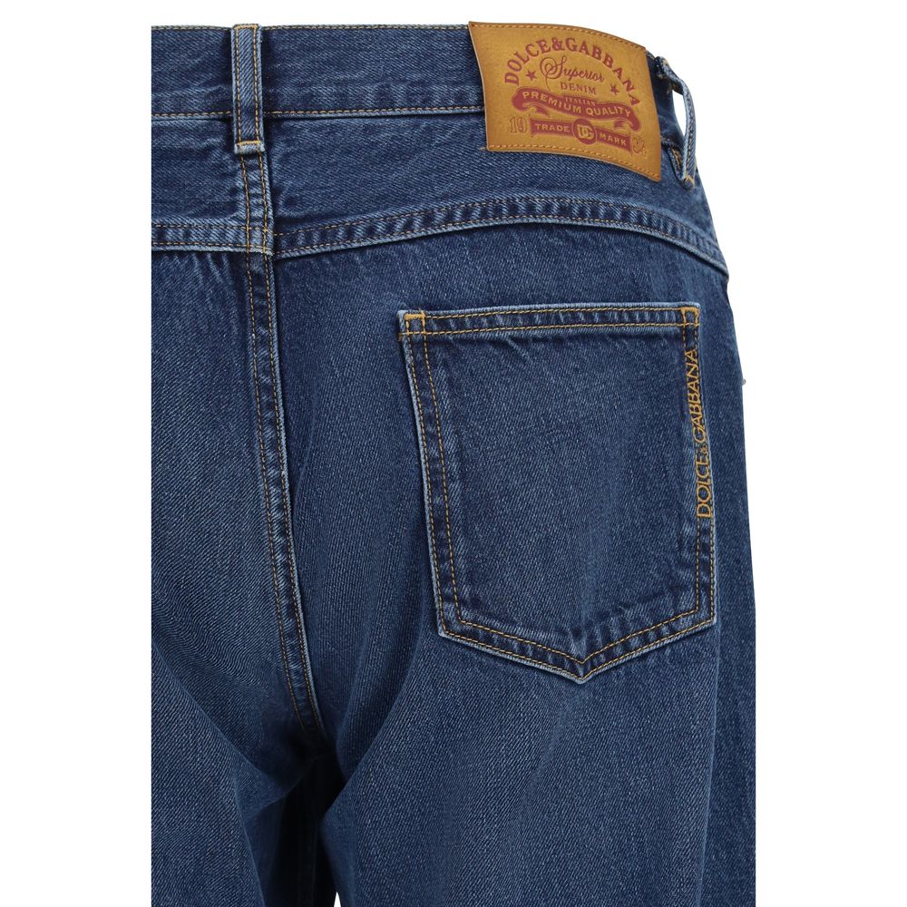 Jeans Dolce & Gabbana droits en coton bleu