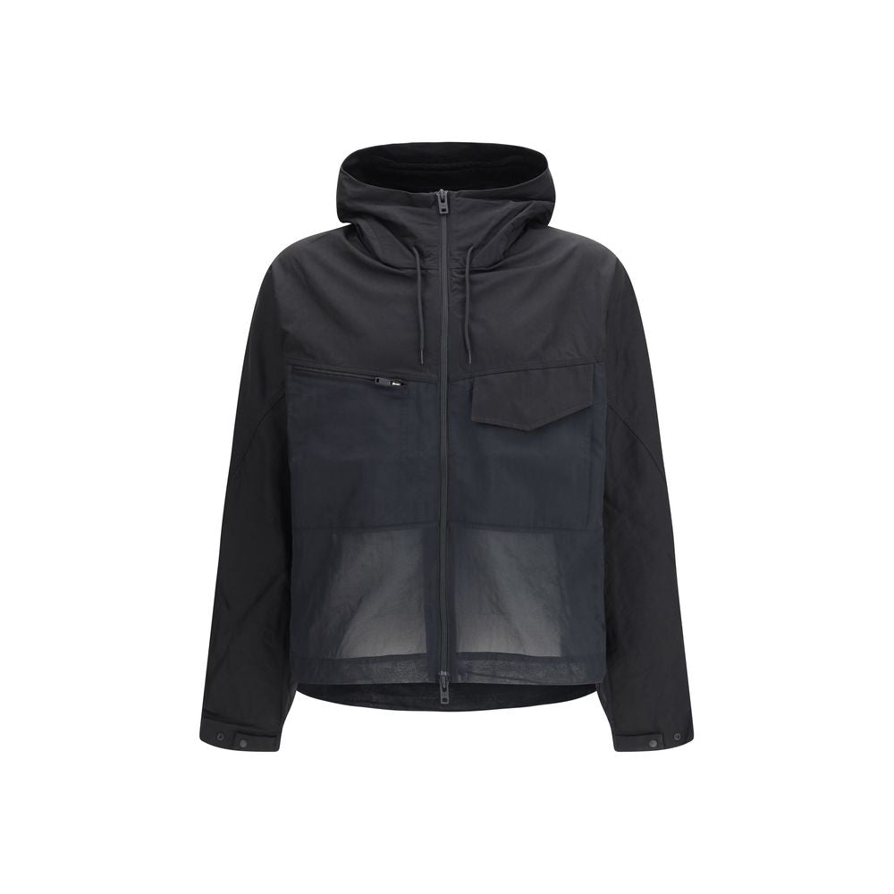 Y-3 Black Cotton Shell Jacket - Contemporary Utility Design