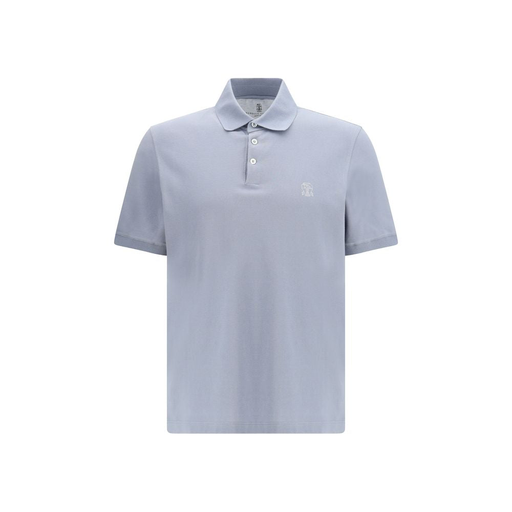 Brunello Cucinelli Blue Cotton Polo Shirt - Refined Style for Men