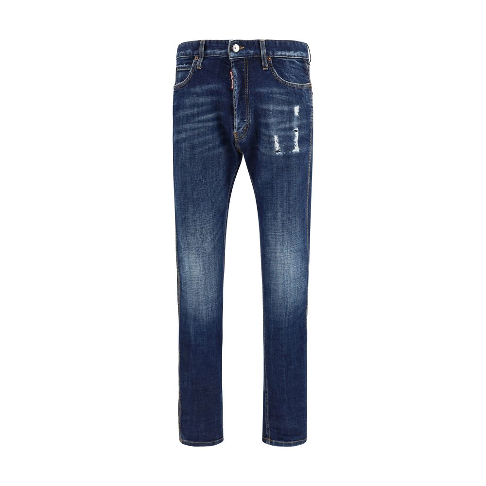 Dsquared² Teddy Mini Front Blue Cotton Jeans Denim