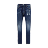 Dsquared² Teddy Mini Front Blue Cotton Jeans Denim
