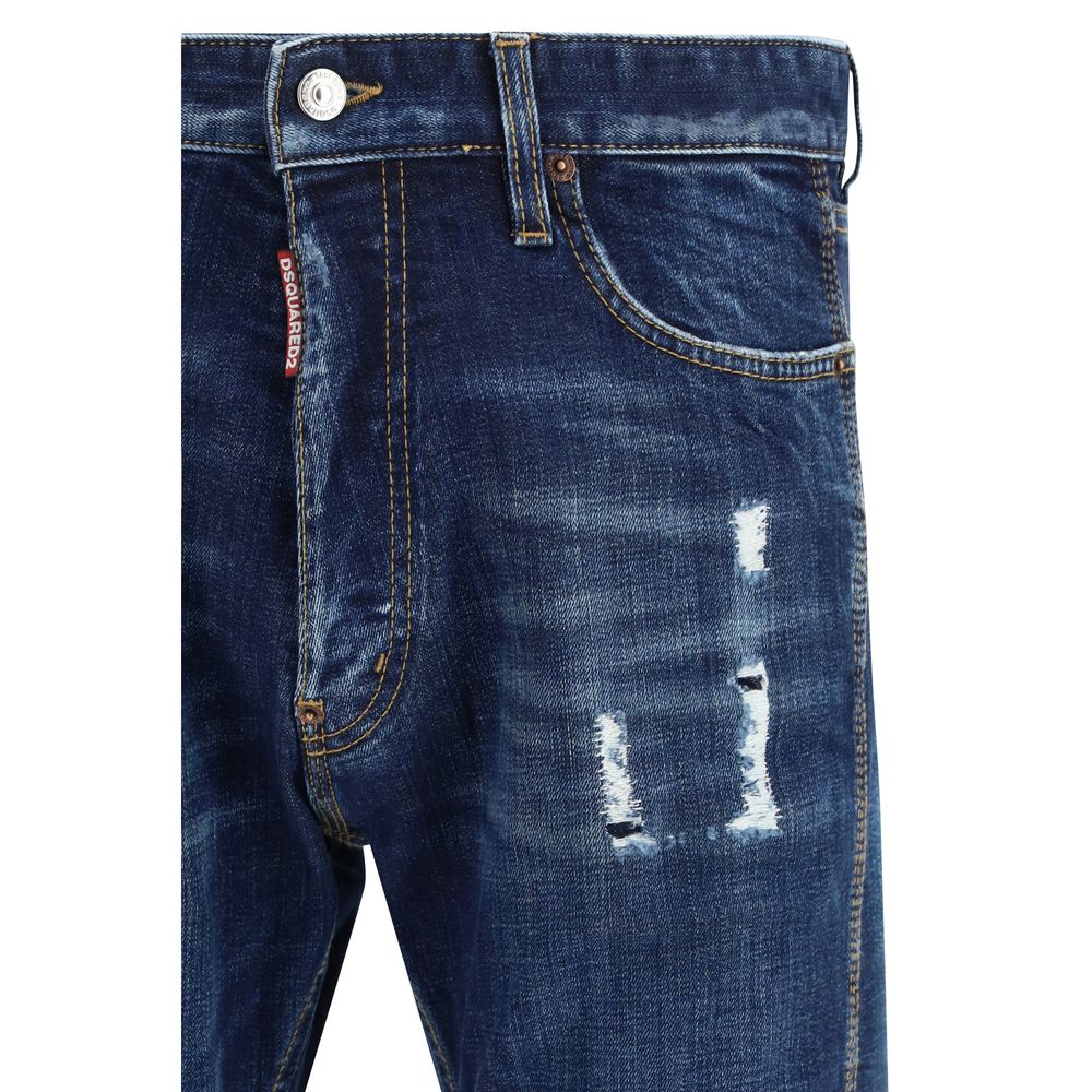 Dsquared² Teddy Mini Front Blue Cotton Jeans Denim