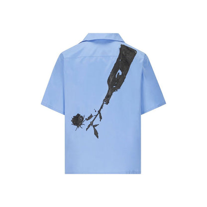 Prada overhemd met blauwe katoenen print