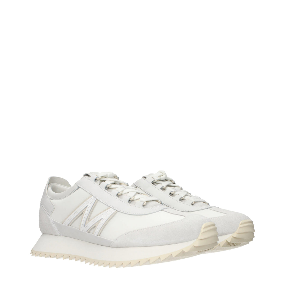 Moncler White Leather Athletic Sneakers for Men