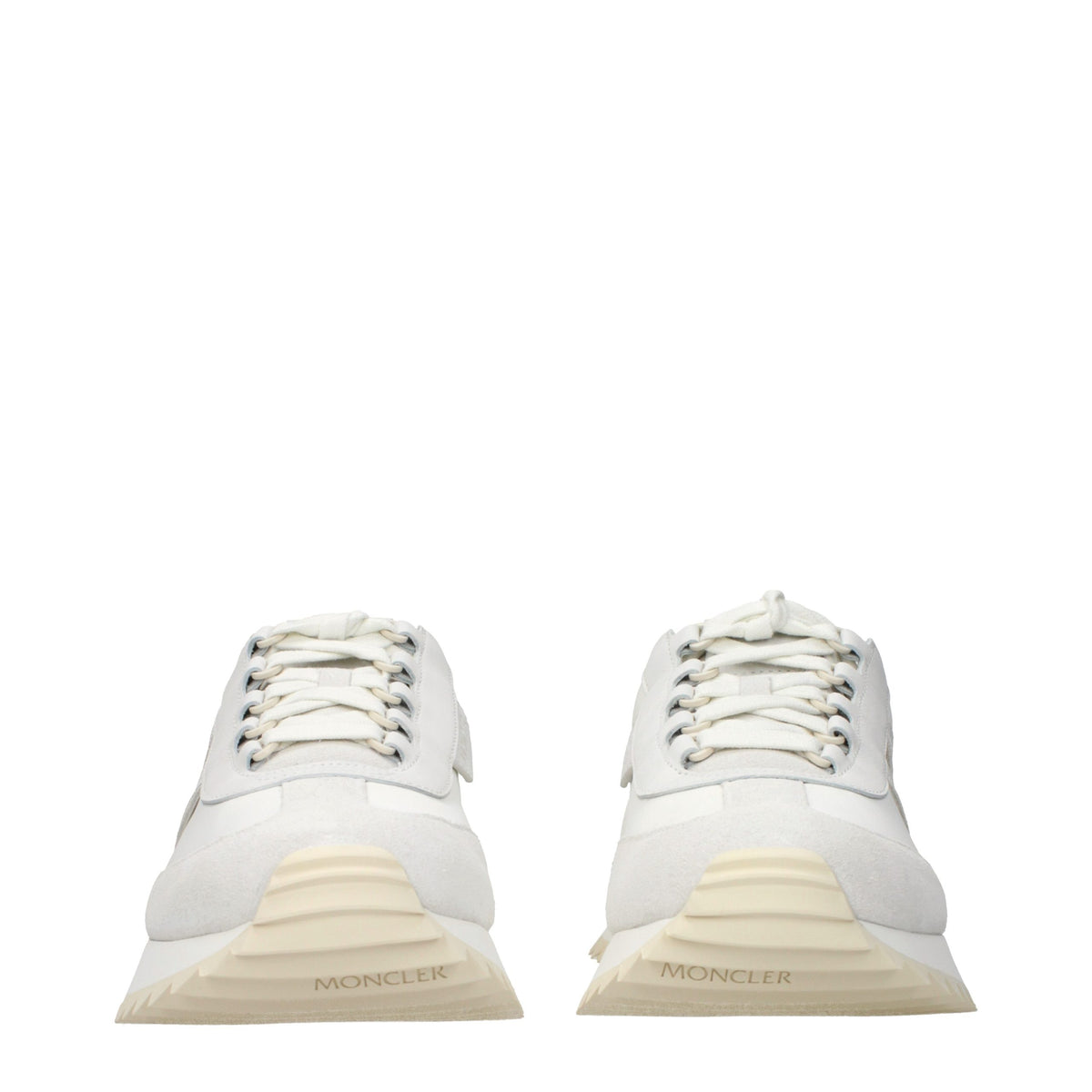 Moncler White Leather Athletic Sneakers for Men