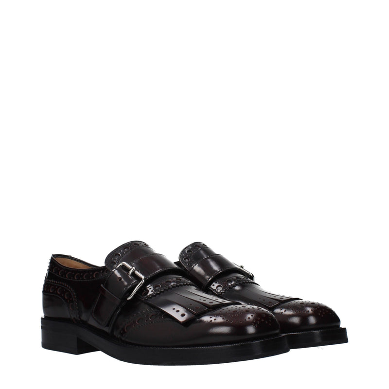 Church's Red Leather Slip-On Loafers for Women