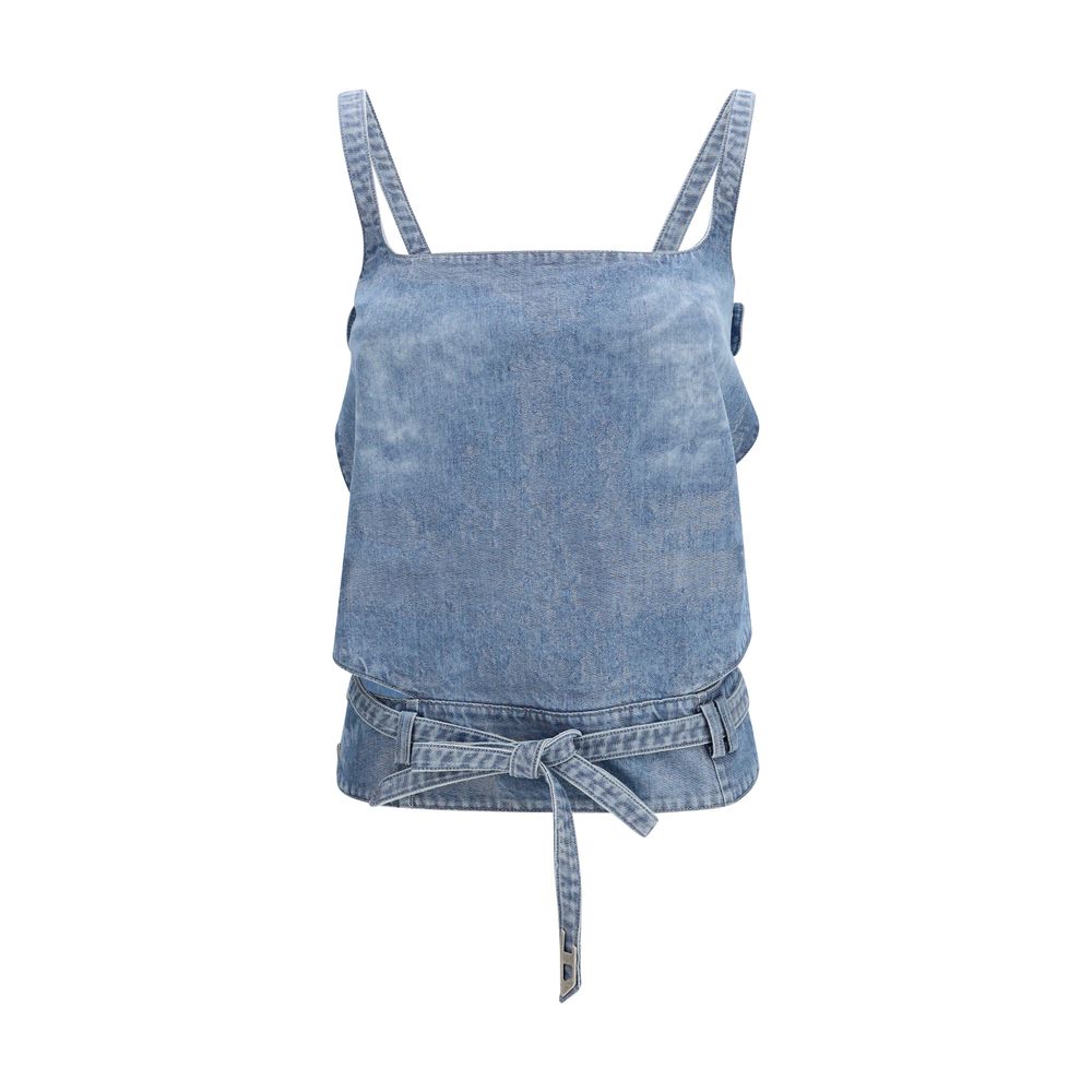 Diesel De-Sayra Blue Cotton Top for Women