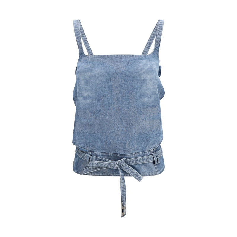 Diesel De-Sayra Blue Cotton Top for Women