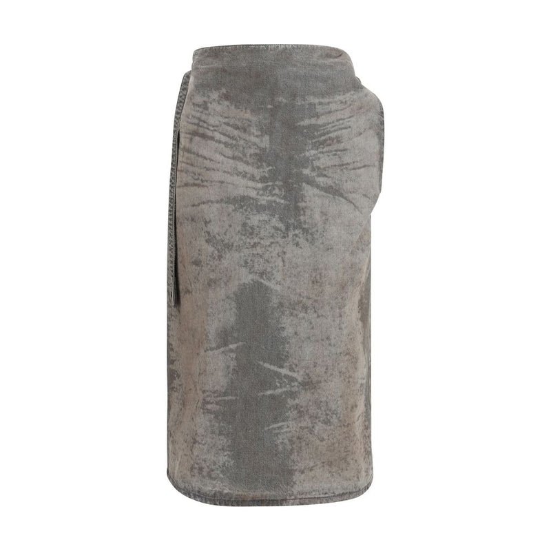 Diesel De-Morika-Fsi Gray Lyocell Midi Skirt for Women
