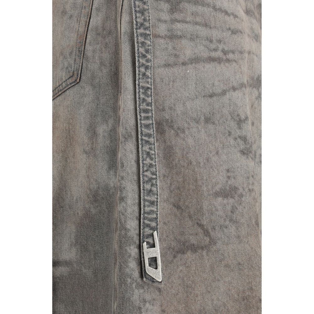 Diesel De-Morika-Fsi Gray Lyocell Midi Skirt for Women