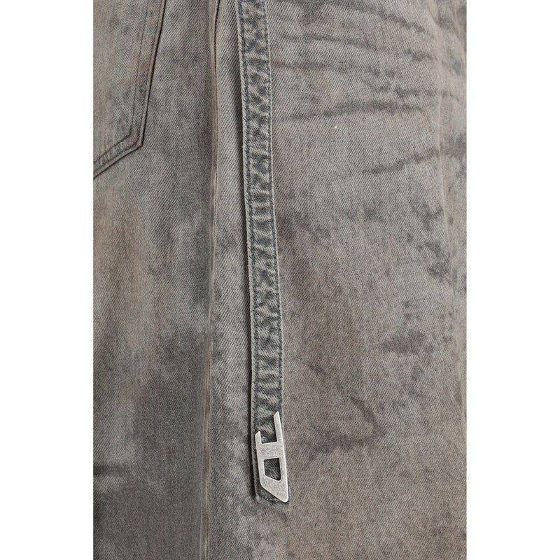 Diesel De-Morika-Fsi Gray Lyocell Midi Skirt for Women