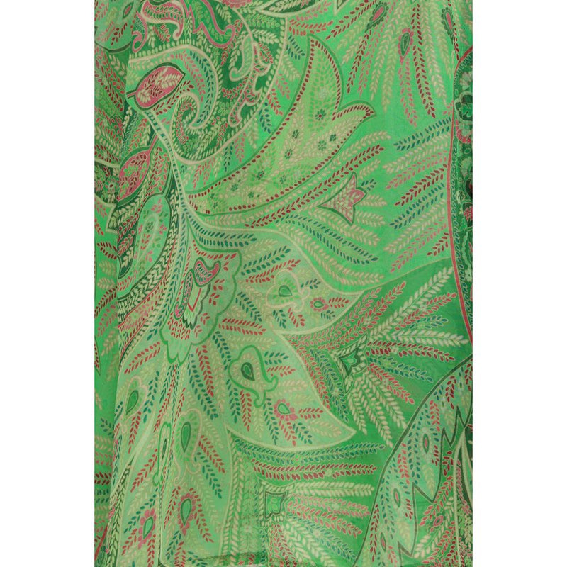 Etro Bicolor Silk Pattern Shirt - Paisley Ruffled Design