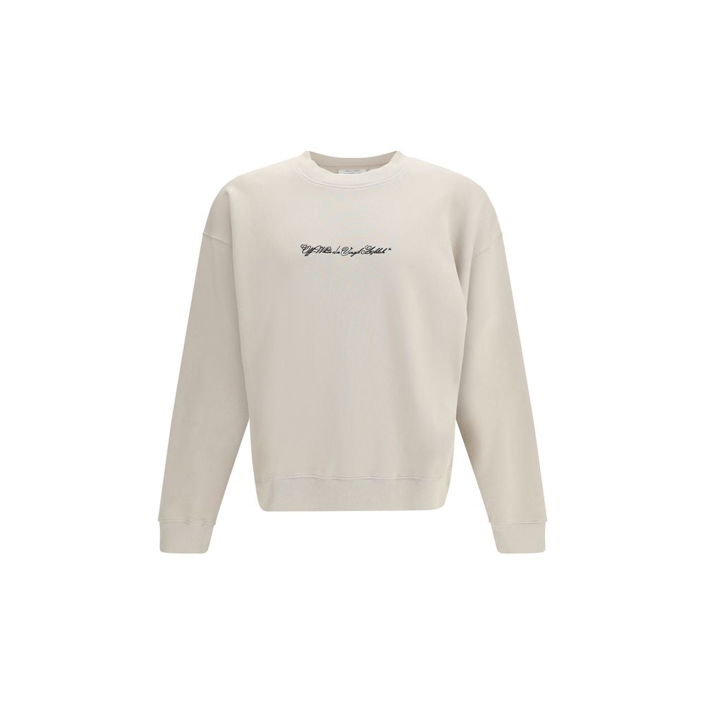 Sweatshirt Off-White Beige en Coton avec Motif Arrow