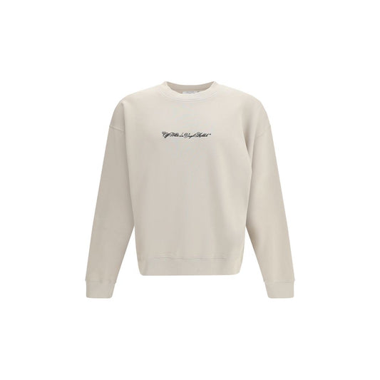 Sweatshirt Off-White Beige en Coton avec Motif Arrow