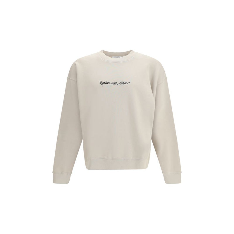 Sweatshirt Off-White Beige en Coton avec Motif Arrow