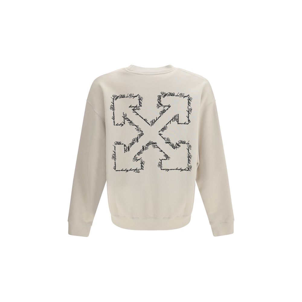 Sweatshirt Off-White Beige en Coton avec Motif Arrow