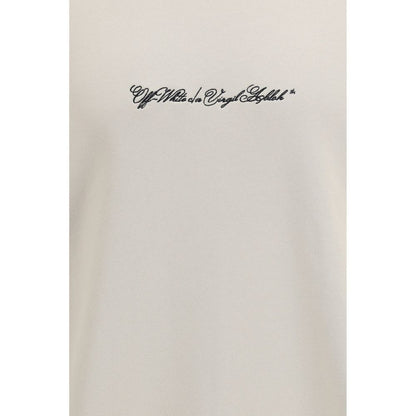Sweat-shirt en coton beige Off-White