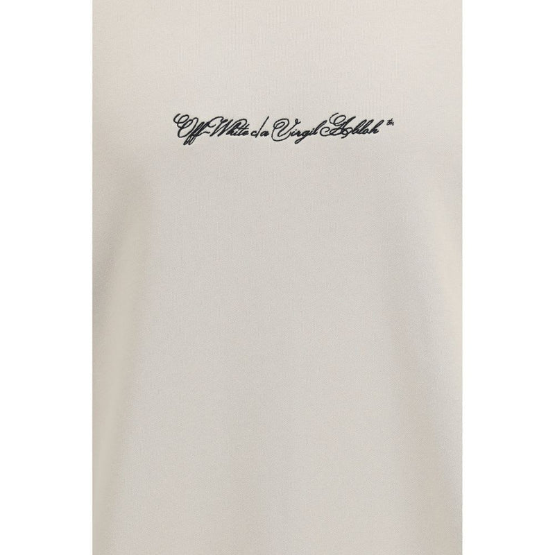 Sweatshirt Off-White Beige en Coton avec Motif Arrow