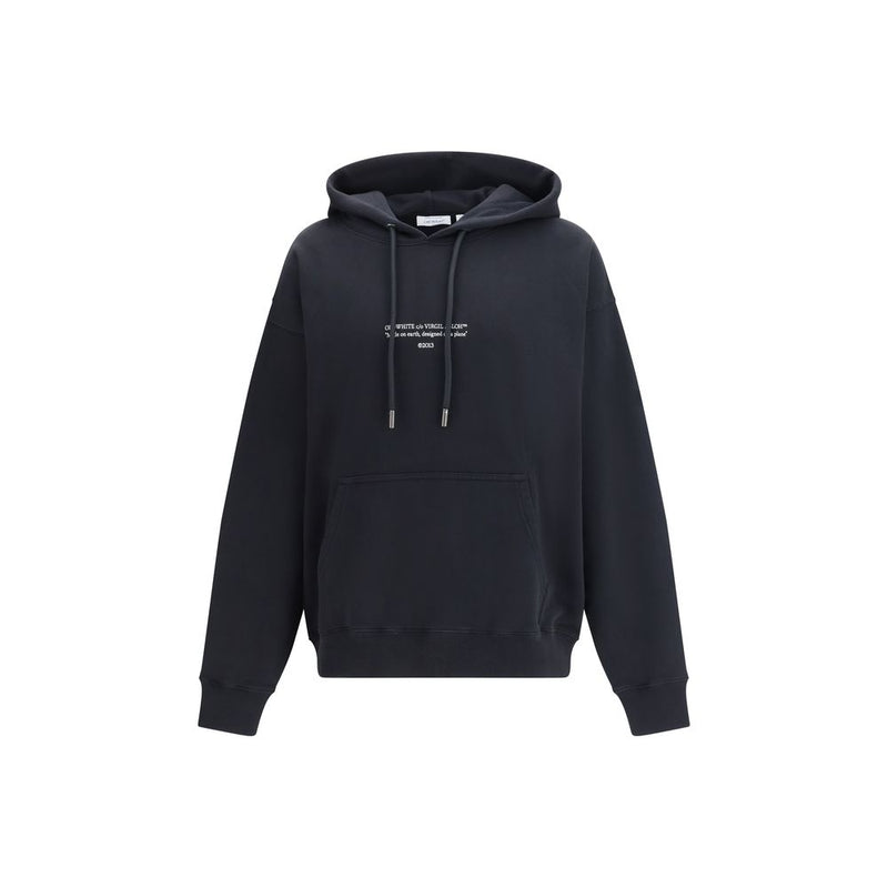 Off-White Black Cotton Sweatshirt - Statement Skate Hoodie