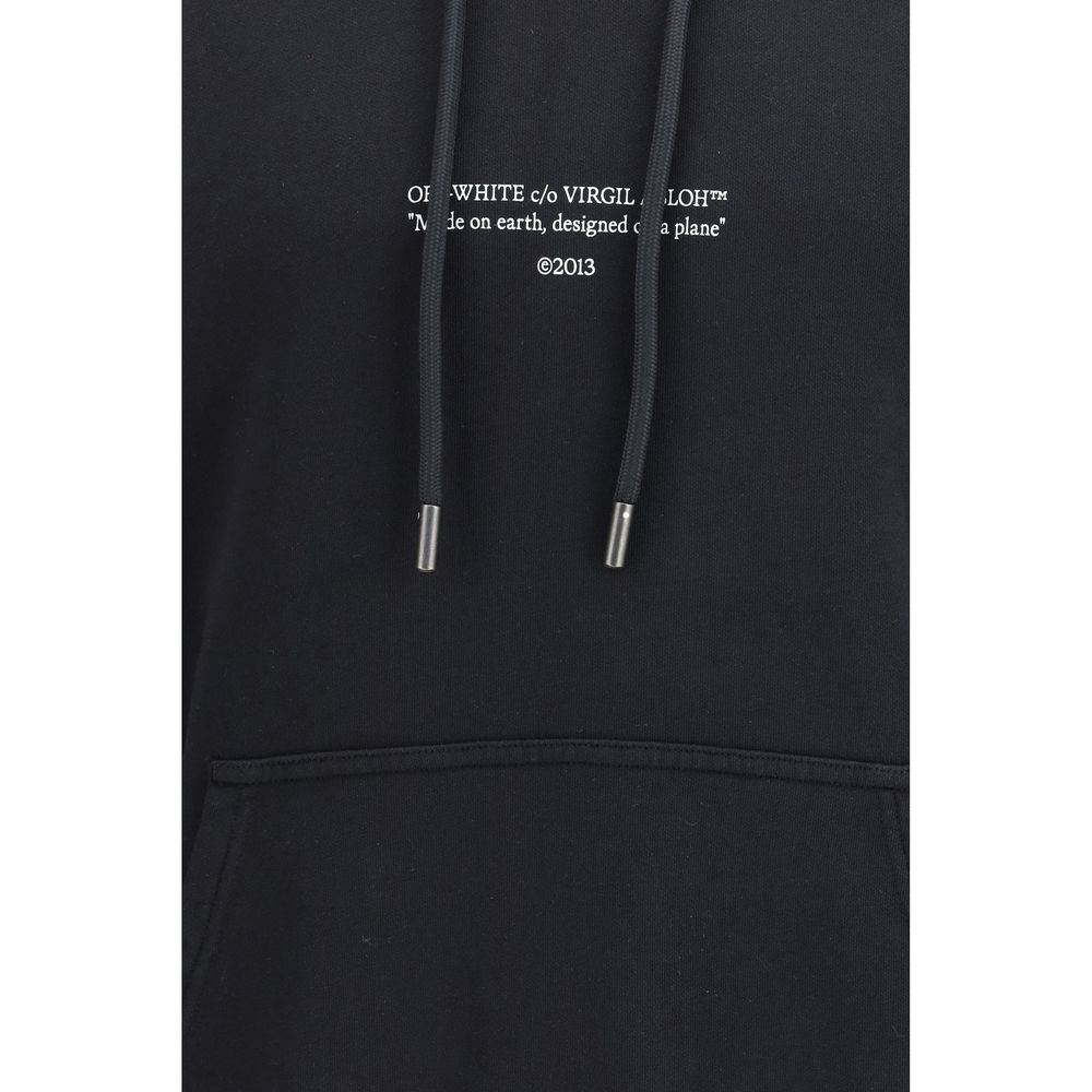 Off-White Black Cotton Sweatshirt - Statement Skate Hoodie