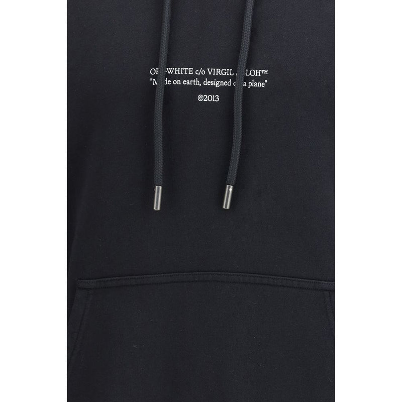 Off-White Black Cotton Sweatshirt - Statement Skate Hoodie