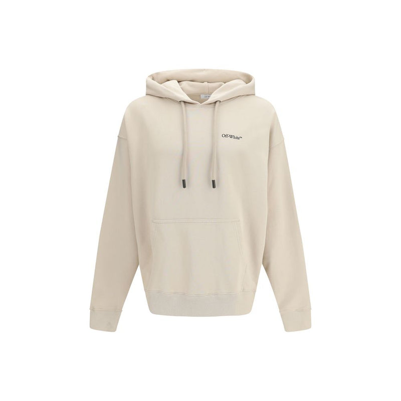 Off-White Beige Cotton Half Arrows Skate Hoodie