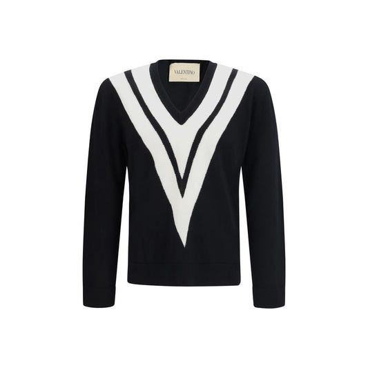 Valentino Black Fleece Wool Sweatshirt for Men