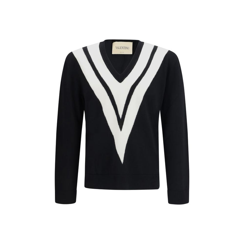 Valentino Black Fleece Wool Sweatshirt for Men