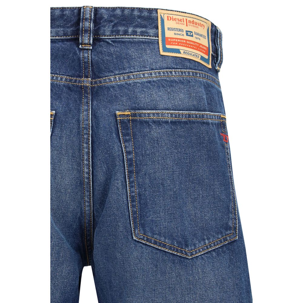 Diesel D-Macs Blue Cotton Tapered Jeans for Men