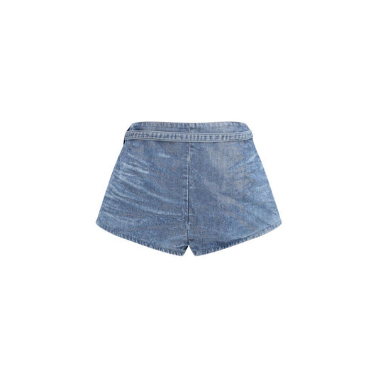 Diesel Blue Cotton Bermuda Shorts for Women
