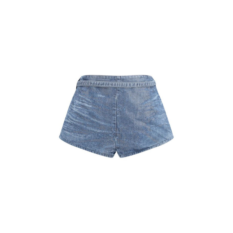 Diesel Blue Cotton Bermuda Shorts for Women