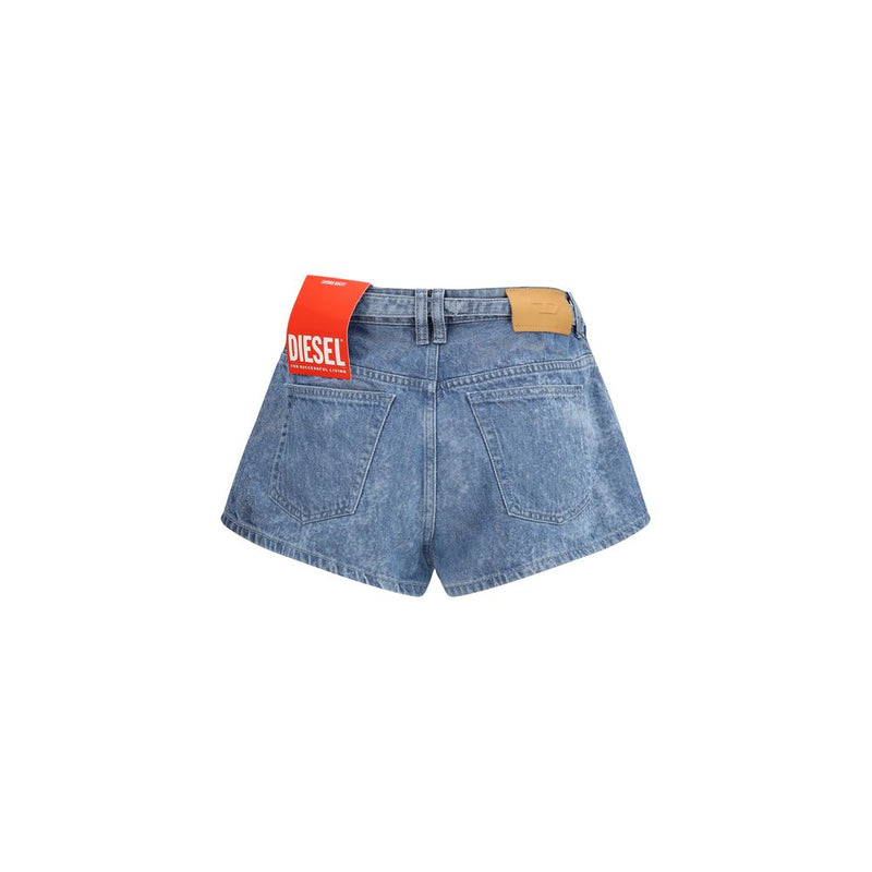Diesel Blue Cotton Bermuda Shorts for Women