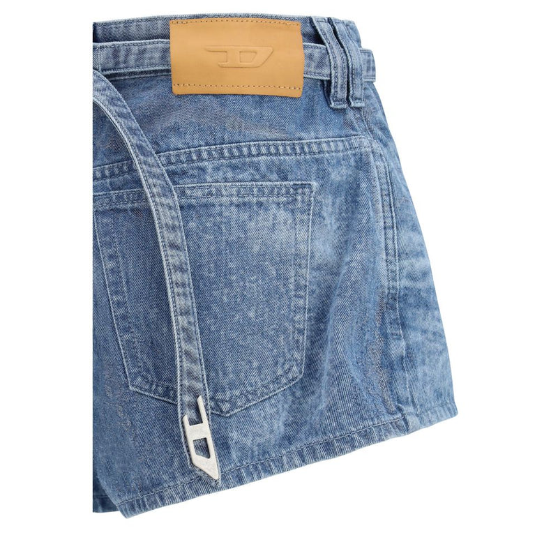 Diesel Blue Cotton Bermuda Shorts for Women