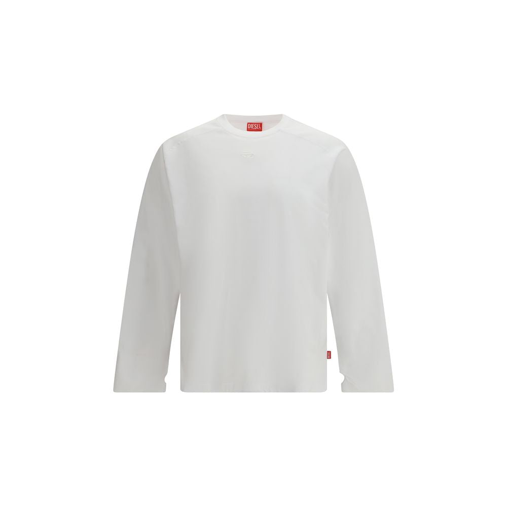 Diesel T-Kristian White Cotton Long Sleeve T-Shirt