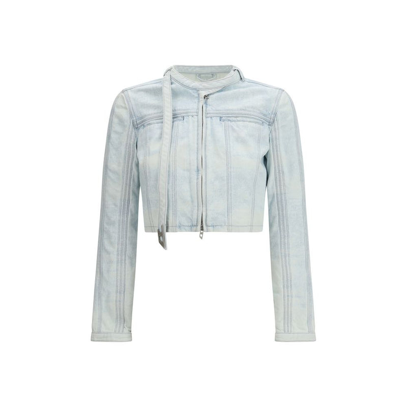 Diesel De-Saphix-Fsi1 Blue Cotton Biker Jacket