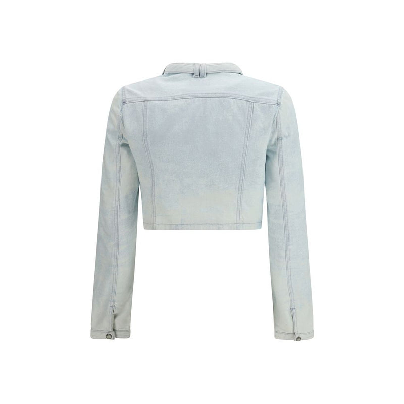 Diesel De-Saphix-Fsi1 Blue Cotton Biker Jacket