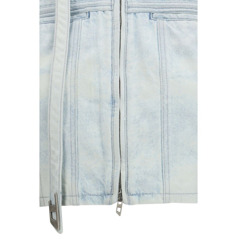 Diesel De-Saphix-Fsi1 Blue Cotton Biker Jacket