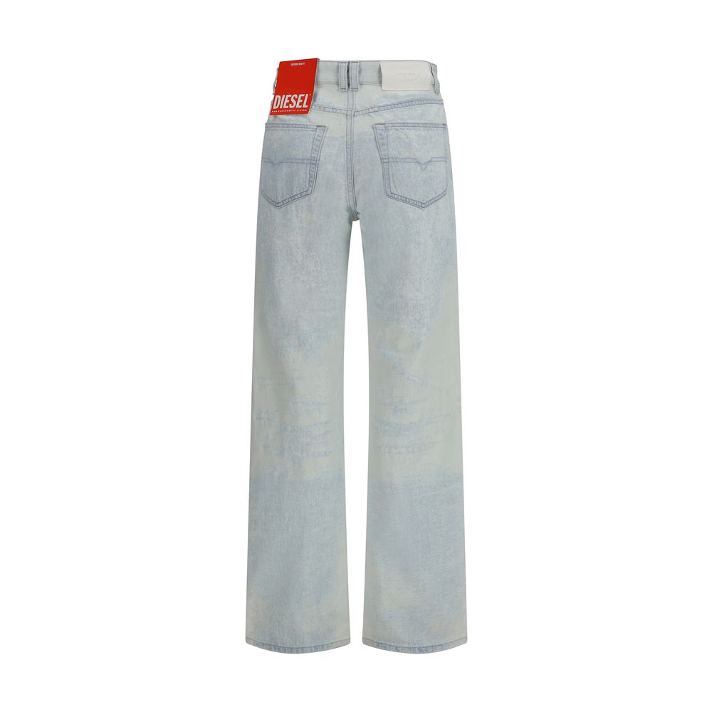 Diesel 1971 D-Sent Blue Cotton Straight-Leg Jeans for Women