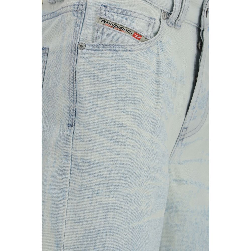Diesel 1971 D-Sent Blue Cotton Straight-Leg Jeans for Women