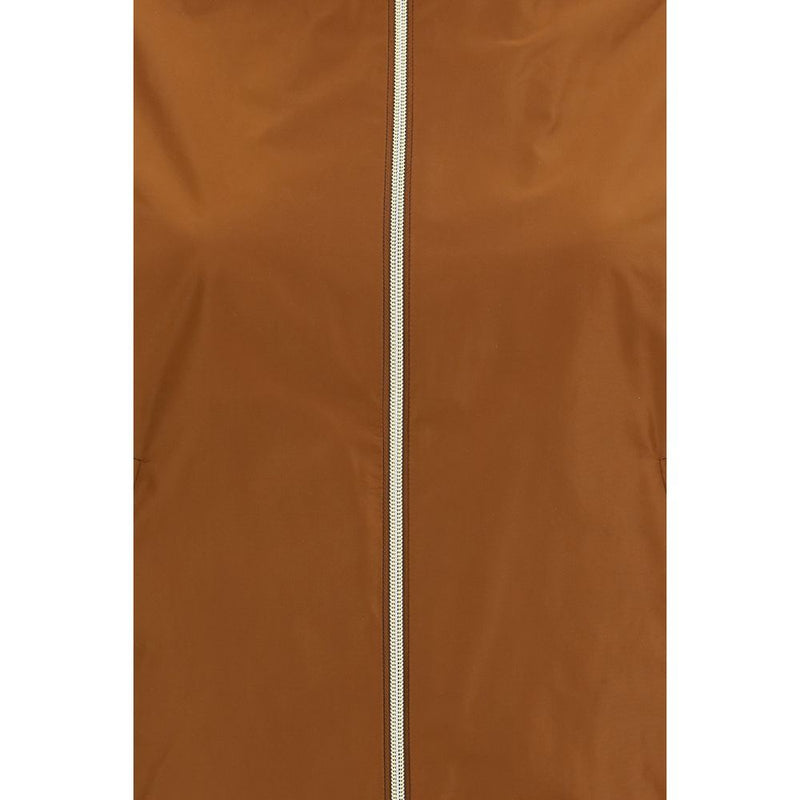 Herno Brown Polyester Rain Coat - Stylish Waterproof Jacket