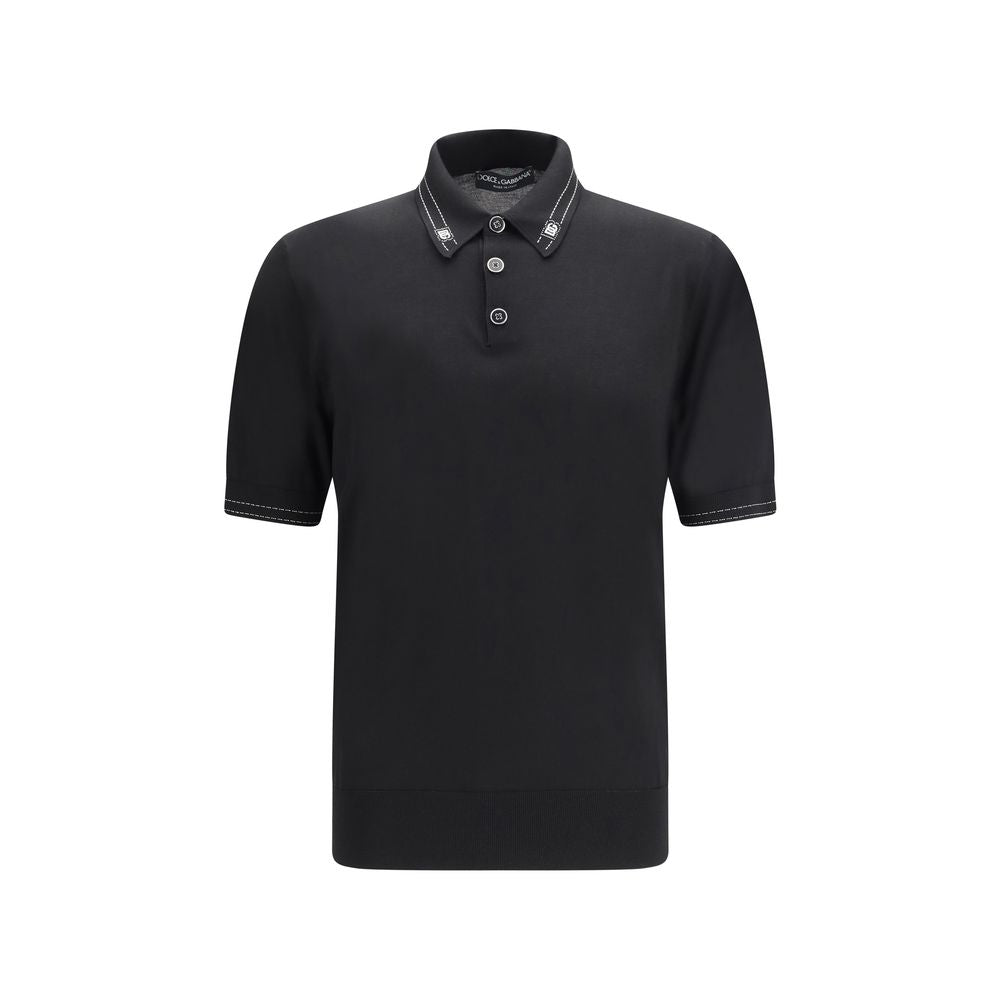 Polo en soie noire Dolce & Gabbana