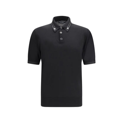 Polo en soie noire Dolce & Gabbana