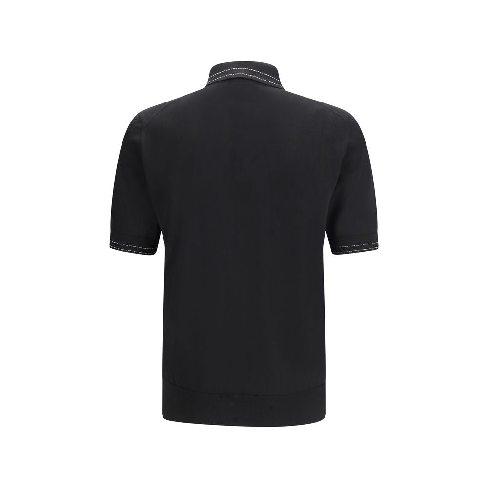 Polo en soie noire Dolce & Gabbana