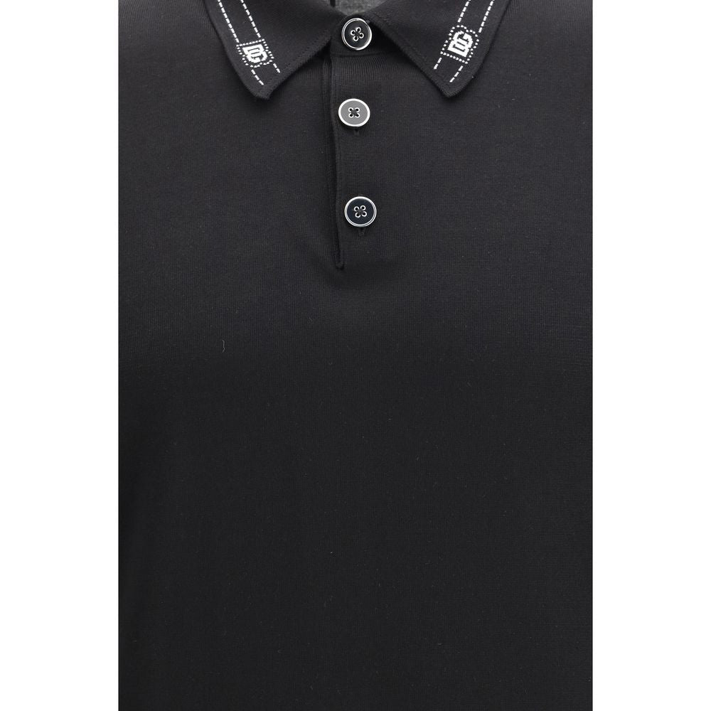 Polo en soie noire Dolce & Gabbana
