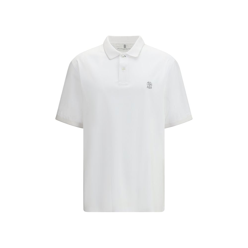 Brunello Cucinelli Polo Shirt en Coton Blanc pour Homme
