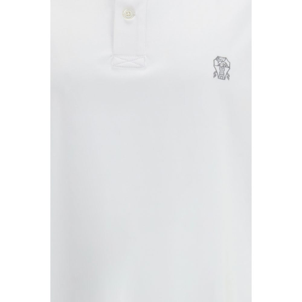 Brunello Cucinelli Polo Shirt en Coton Blanc pour Homme