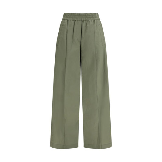 Brunello Cucinelli Bicolor Cotton Casual Pants for Women