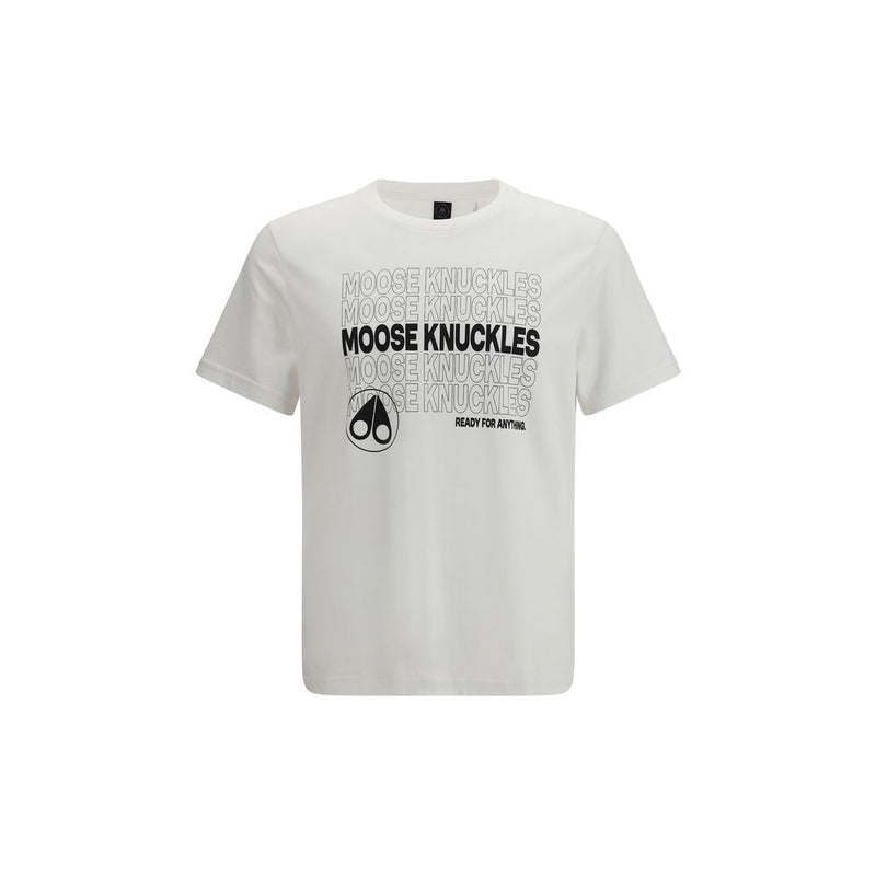 Moose Knuckles Wit Katoenen T-shirt