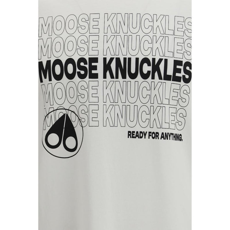 Moose Knuckles Wit Katoenen T-shirt
