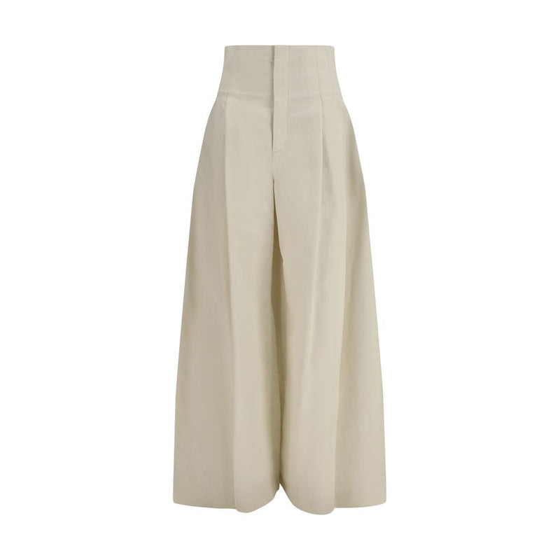 Brunello Cucinelli Beige Cotton Palazzo Pants for Women